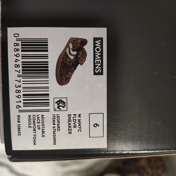 NWT- Madden NYC Leopard Print Fold Over Lace Up Sneakers - Picture 3 of 4